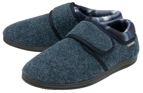 Pantuflas de Velcro para Hombre | Dunlop | Memory Foam | Orthapedic | Easy Close | House Bedroom Indoor - Azul Marino - Image 1