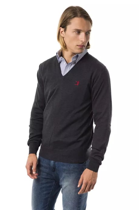 Suéter de lana merino gris para hombres Uominitaliani - Image 2