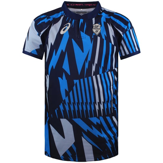 Asics Stade Francais Replica Mens Navy Rugby Shirt - Image 1