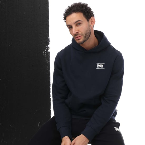 Men's DKNY Printed Logo Blackwater Hoodie in Navy