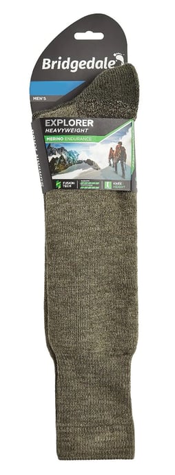 Bridgedale - Calcetines altos de lana merino para hombre - Oliva - Image 2