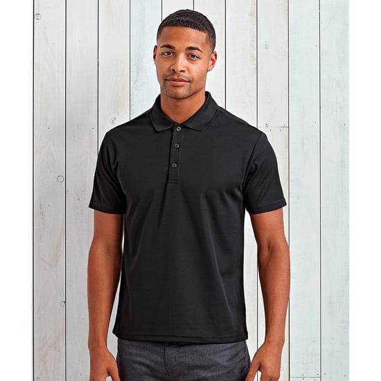 Premier Mens Sustainable Polo Shirt (Black) - Image 3