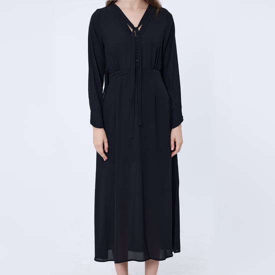 V-neckline long blouse-dress - Image 3