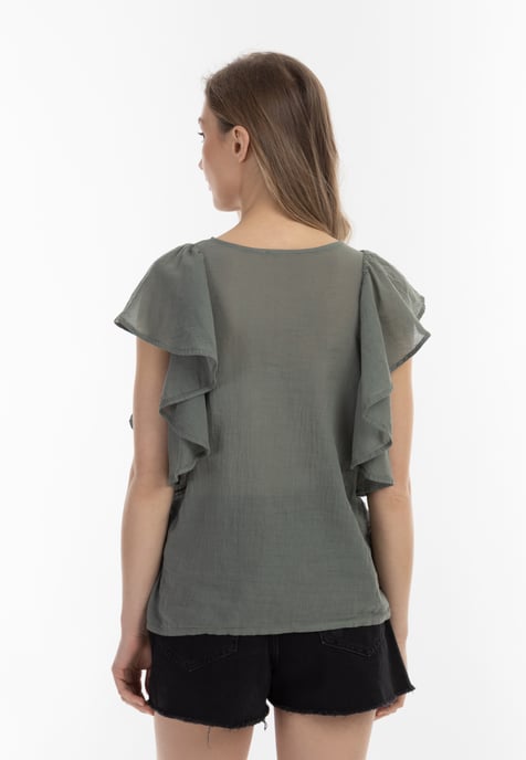 Dreimaster Blouse women olive - Image 4