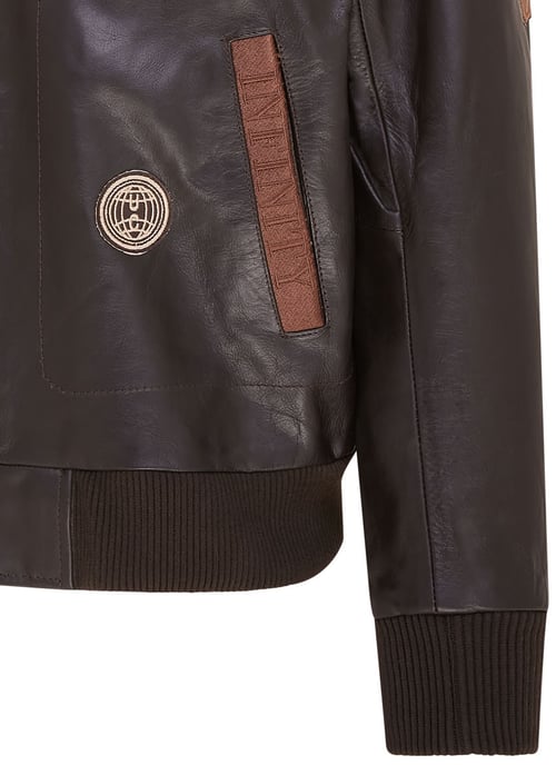 Mens Brown Leather US Air Force Bomber Jacket- Lieksa