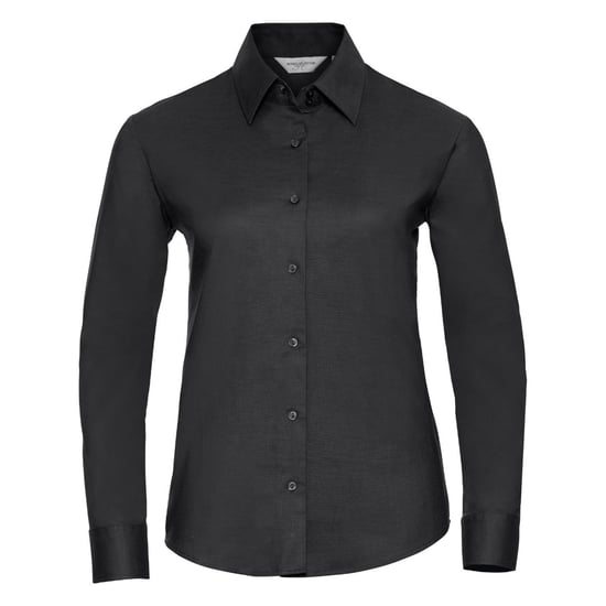 Russell Collection Ladies/Womens Long Sleeve Easy Care Oxford Shirt (Black) - Image 1