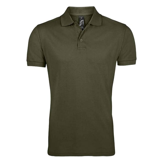 SOLs Mens Prime Pique Plain Short Sleeve Polo Shirt (Army) - Image 1