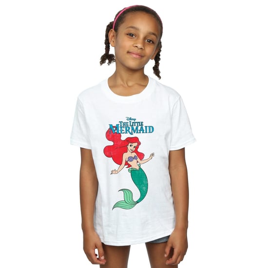 Disney Girls The Little Mermaid Line Ariel Cotton T-Shirt (White) - Image 2