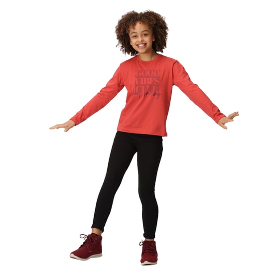 Regatta Childrens/Kids Wenbie III Good Vibes Club Long-Sleeved T-Shirt (Mineral Red)