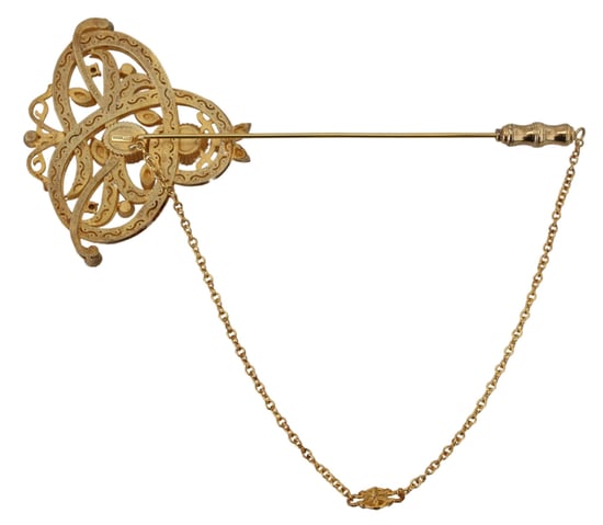 Broche de mujer en plata esterlina 925 con cadena de cristal en tono dorado de Dolce & Gabbana - Image 2