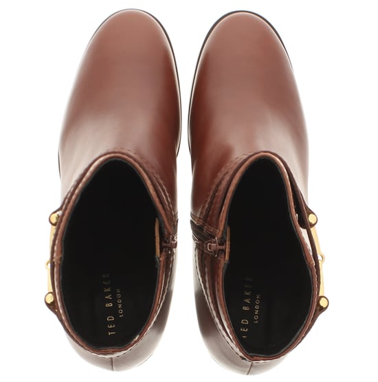 Botas para mujer Ted Baker Anisea de piel con tacón bloque en color marrón claro - Image 6