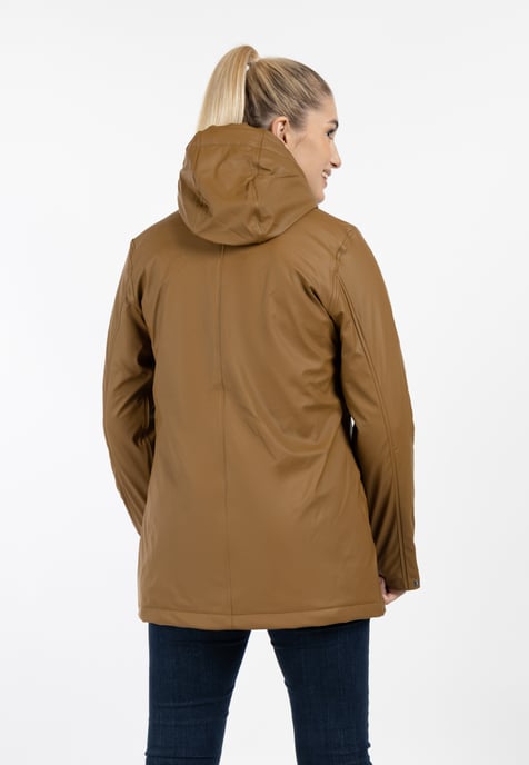 ICEBOUND Rain jacket with teddy lining women dark sand - Image 4