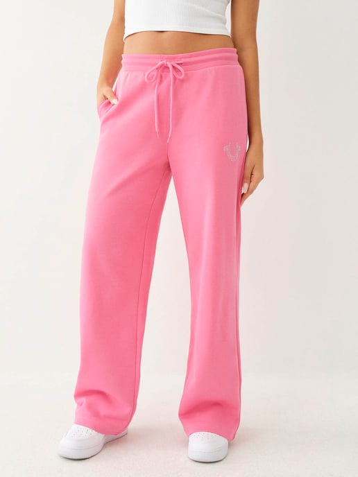 Horseshoe French Terry Wide Leg in Pink