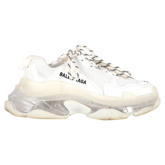 Balenciaga Clear Sole Triple S Sneakers in White Polyester - Image 1