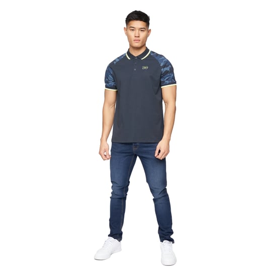 Crosshatch Mens Cramdark Camo Polo Shirt (Navy) - Image 3