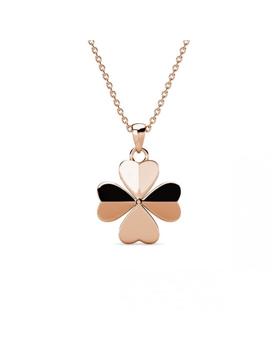 Colgantes de pétalos de trébol - Oro rosa y cristal - Image 4