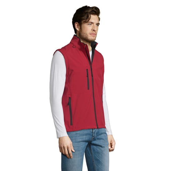 SOLS Mens Rallye Soft Shell Bodywarmer Jacket (Red) - Image 4