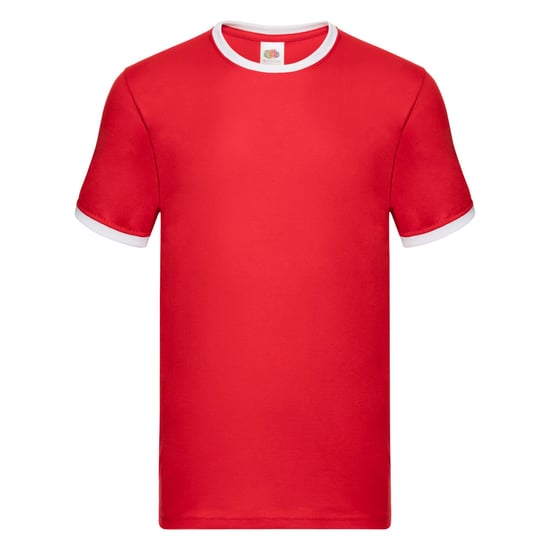 Fruit of the Loom Mens Ringer Contrast T-Shirt (Red/White) - Image 1