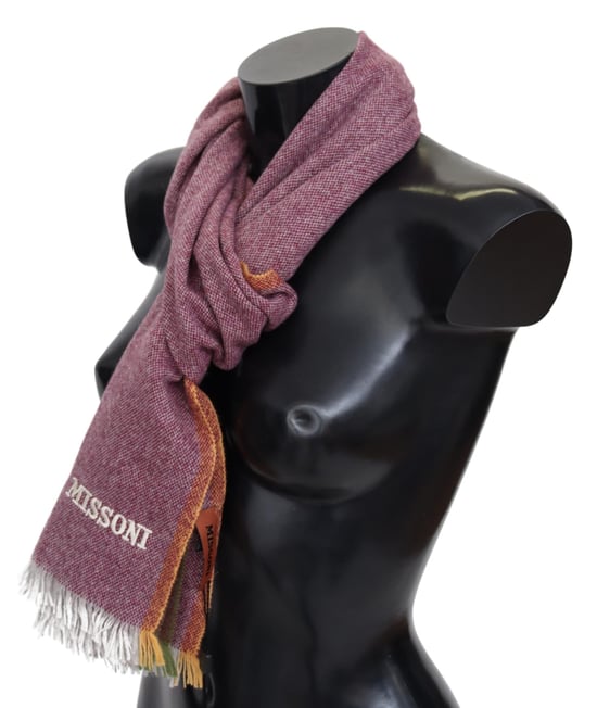 Missoni Men's Maroon 100% Cashmere Unisex Wrap Scarf - Image 2