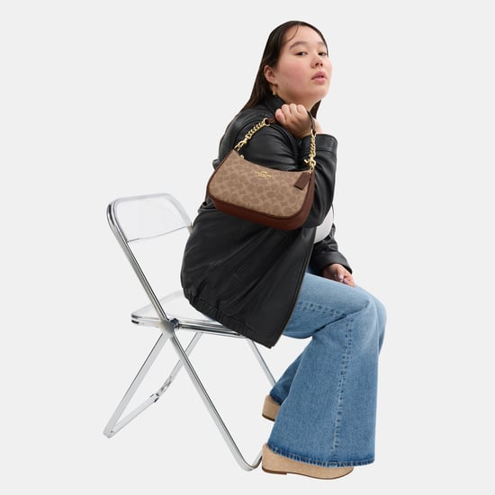 Teri Shoulder Bag in Signature Canvas with Chain Strap - Image 5