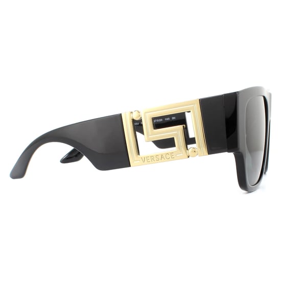 Gafas de sol rectangulares de hombre en negro y gris oscuro de Versace - Image 4