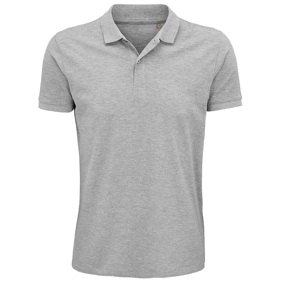SOLS Mens Planet Pique Organic Polo Shirt (Grey Marl) - Image 1