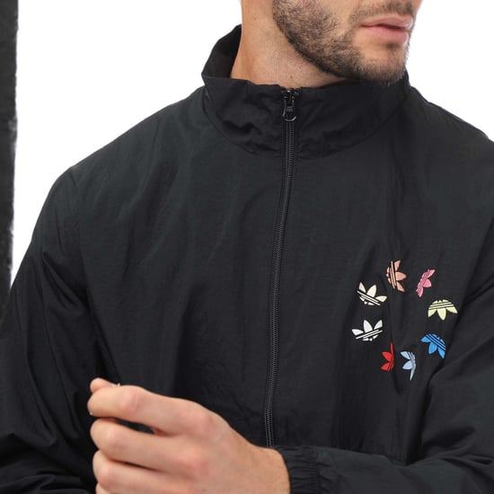 Men's adidas Originals Adicolor Shattered Trefoil Track Top in Black