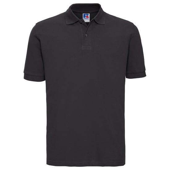 Russell Mens Classic Cotton Pique Polo Shirt (Black) - Image 1