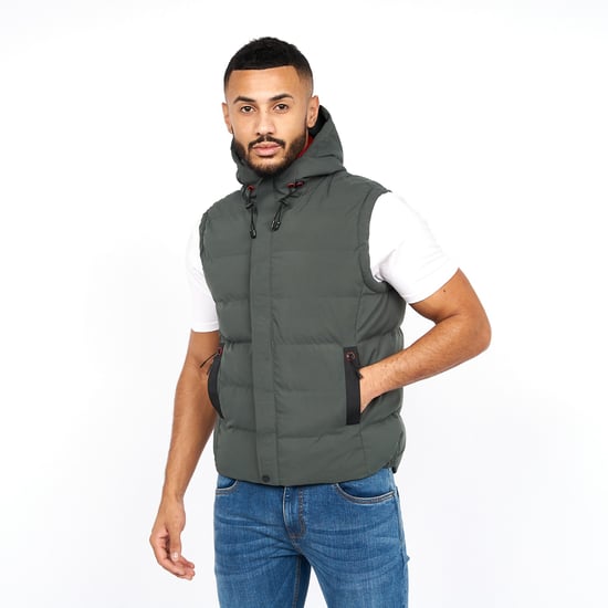 Crosshatch Mens Kampleys Embossed Gilet (Deep Olive) - Image 4