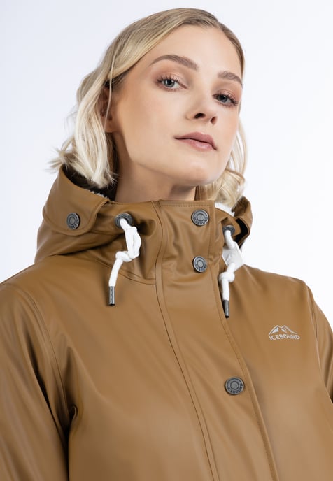 ICEBOUND Rain coat with teddy lining women dark sand - Image 5