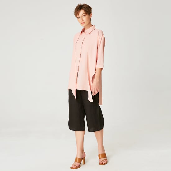 Long shirt with knotted panels in front - Image 2