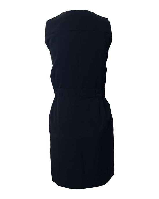 Balenciaga V-Neck Sheath Dress in Black Triacetate - Image 3