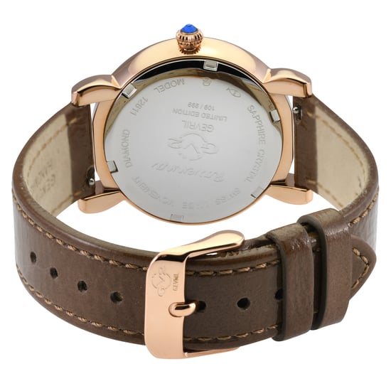 GV2 Ravenna 12611 White MOP Dial Taupe Leather Swiss Quartz Watch