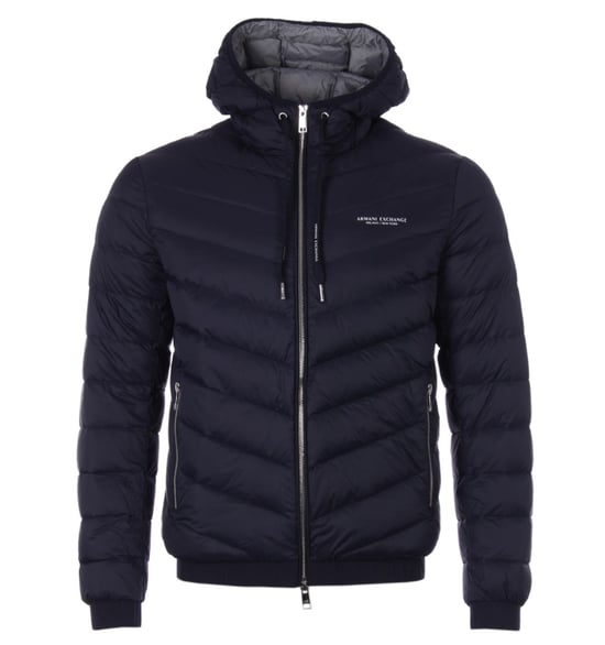 Chaqueta de plumas con capucha para hombres Armani Exchange Milano/New York - Image 1