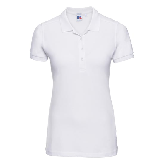 Russell Womens/Ladies Stretch Short Sleeve Polo Shirt (White) - Image 1