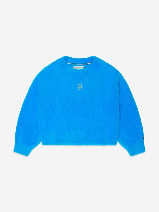 Tommy Hilfiger Girls Monogram Soft Sweater in Blue