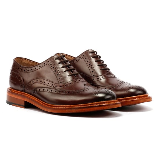 Ben Sherman Sugarman Brogue Leather Men's Mocha Lace-Up Shoes - Image 1