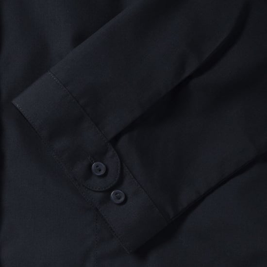 Russell Collection Ladies 3/4 Sleeve Poly-Cotton Easy Care Fitted Poplin Shirt (French Navy) - Image 3