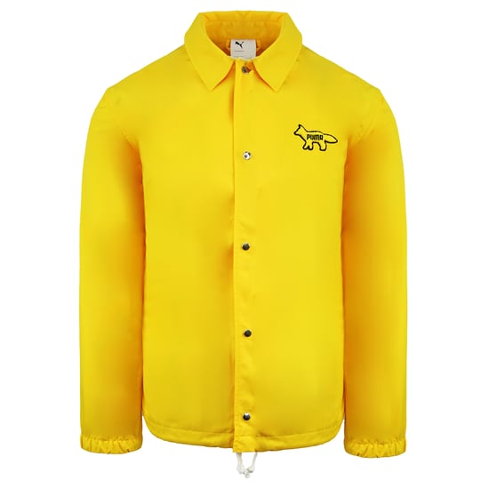 Puma x Maison Kitsune Long Sleeve Collared Yellow Mens Coach Jacket 530430 30