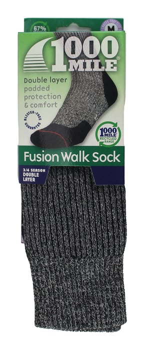 1000 Mile - Calcetines de señora Fusion Repreve Doble Capa Anti Ampollas - Azul Marino / Malva - Image 2