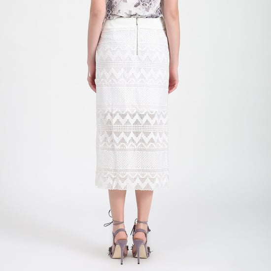 Geometrical Lace Midi Skirt - Image 4