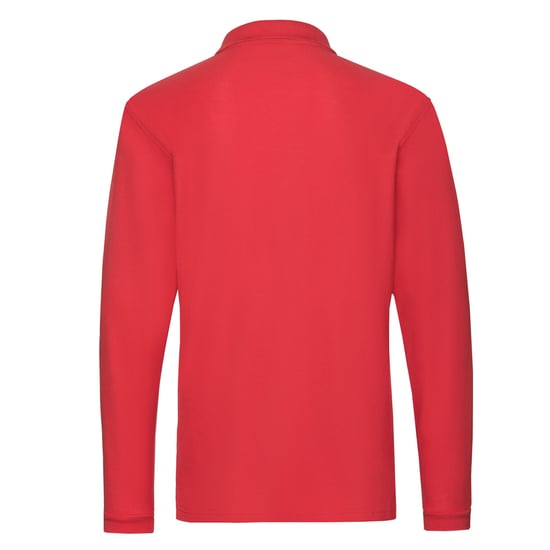 Fruit of the Loom Mens Premium Pique Long-Sleeved Polo Shirt (Red) - Image 2