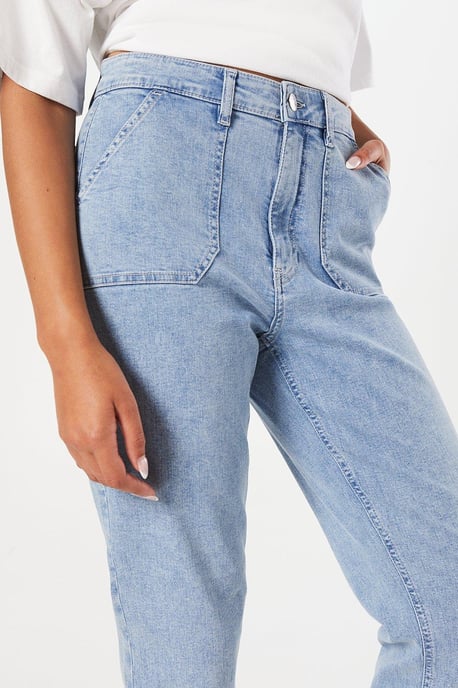 Tall Pocket Detail Mid Rise Slim Leg Jeans