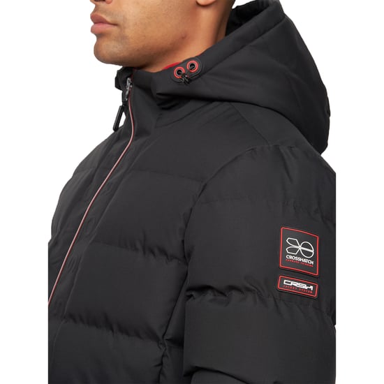 Crosshatch Mens Kampnew Embossed Jacket (Black) - Image 3