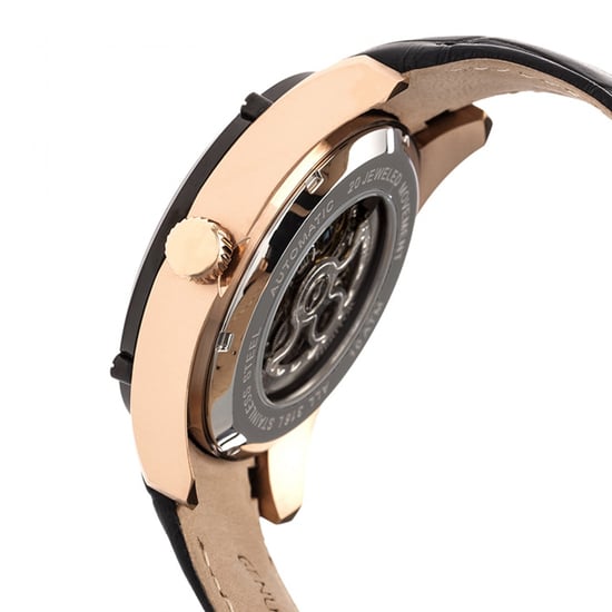 Heritor Automatic Daniels Semi-Skeleton Leather-Band Watch
