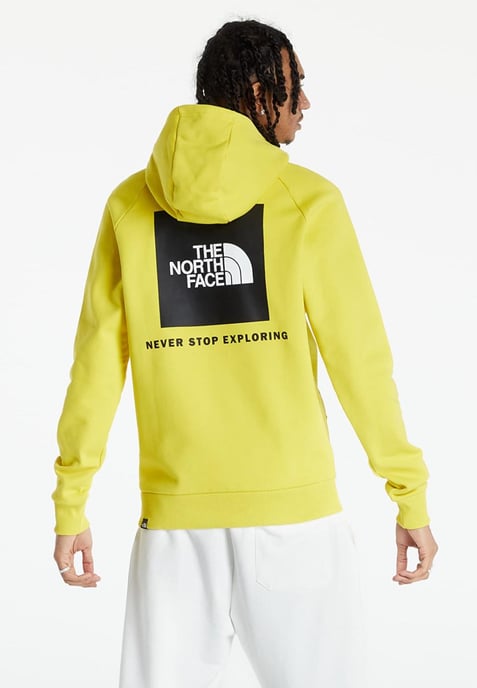 Sudadera con capucha The North Face Mens Reglan Red Box en amarillo - Image 2
