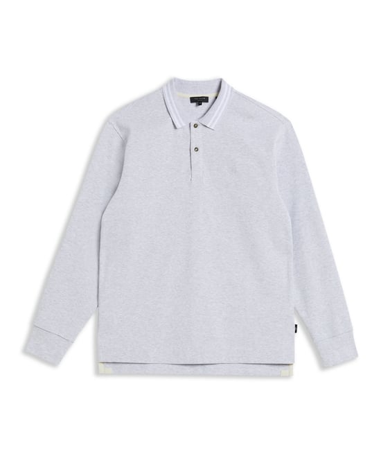 Ted Baker Jermyn Long-Sleeved Rugby Polo, Grey Marl