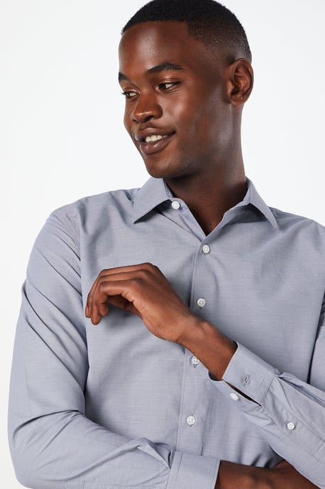 Micro Gingham Check Long Sleeve Shirt