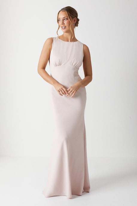 Cowl Back Fishtail Bridesmaids Maxi Dress - Image 1