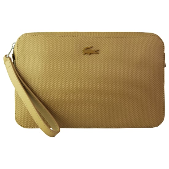Bolso tipo cartera Lacoste de piel marrón para hombre - Image 1